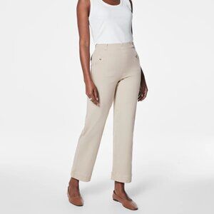 Spanx Stretch Twill Pull-On Cropped Pant in Bone